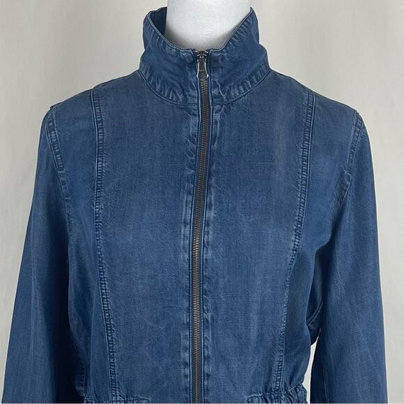 J Jill Boho Hippie Festival Coastal Grandma Blue Jean Jacket Size S - Picture 3 of 12